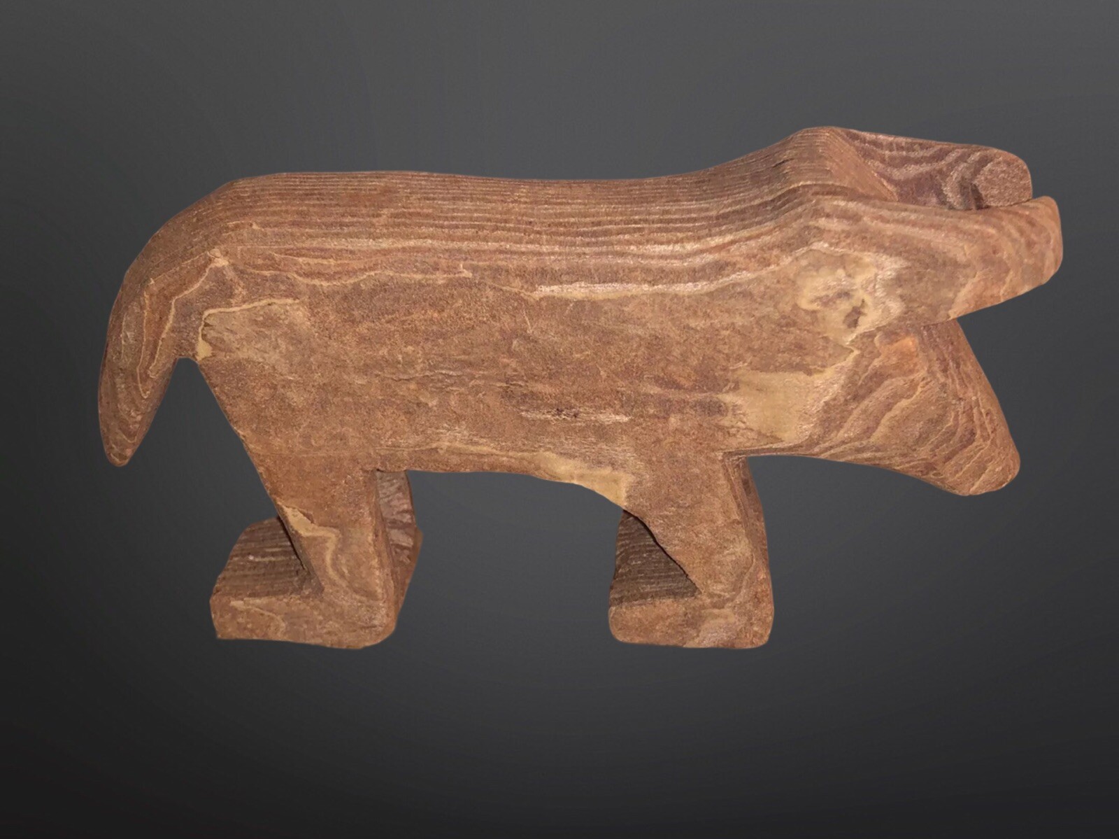 Circa 1910 Native American Tarahumara Carved Wood Bull Fetish