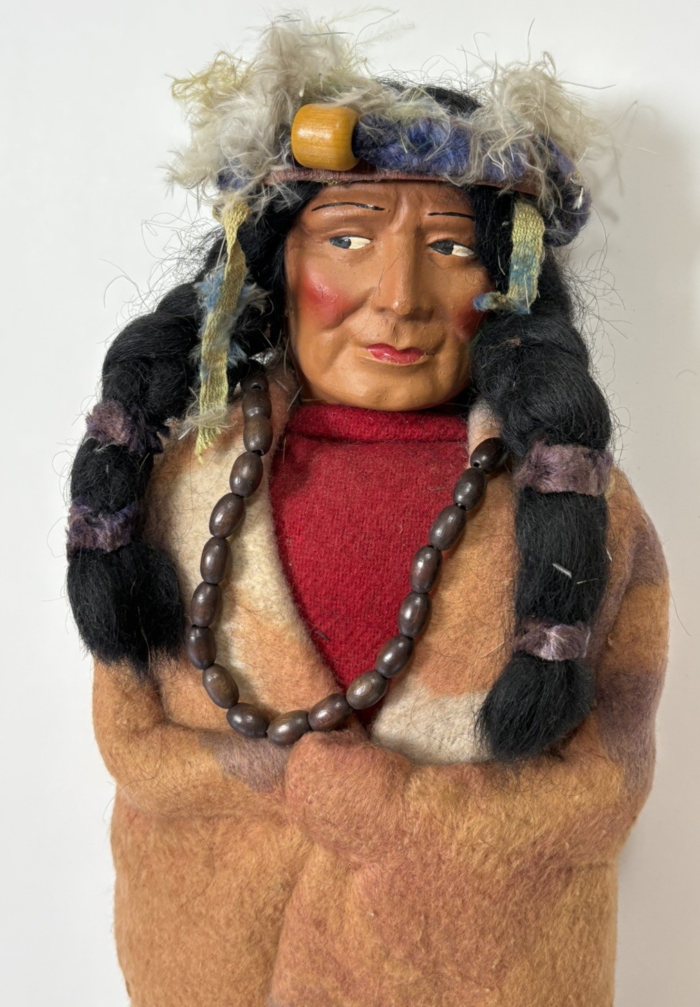15” Indian Skookum Doll Antique Vintage Native American c 1920