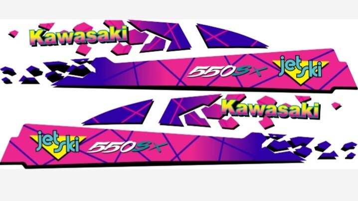 Kawasaki jet ski 550sx 1994 decal graphics sticker full kit 550 sx