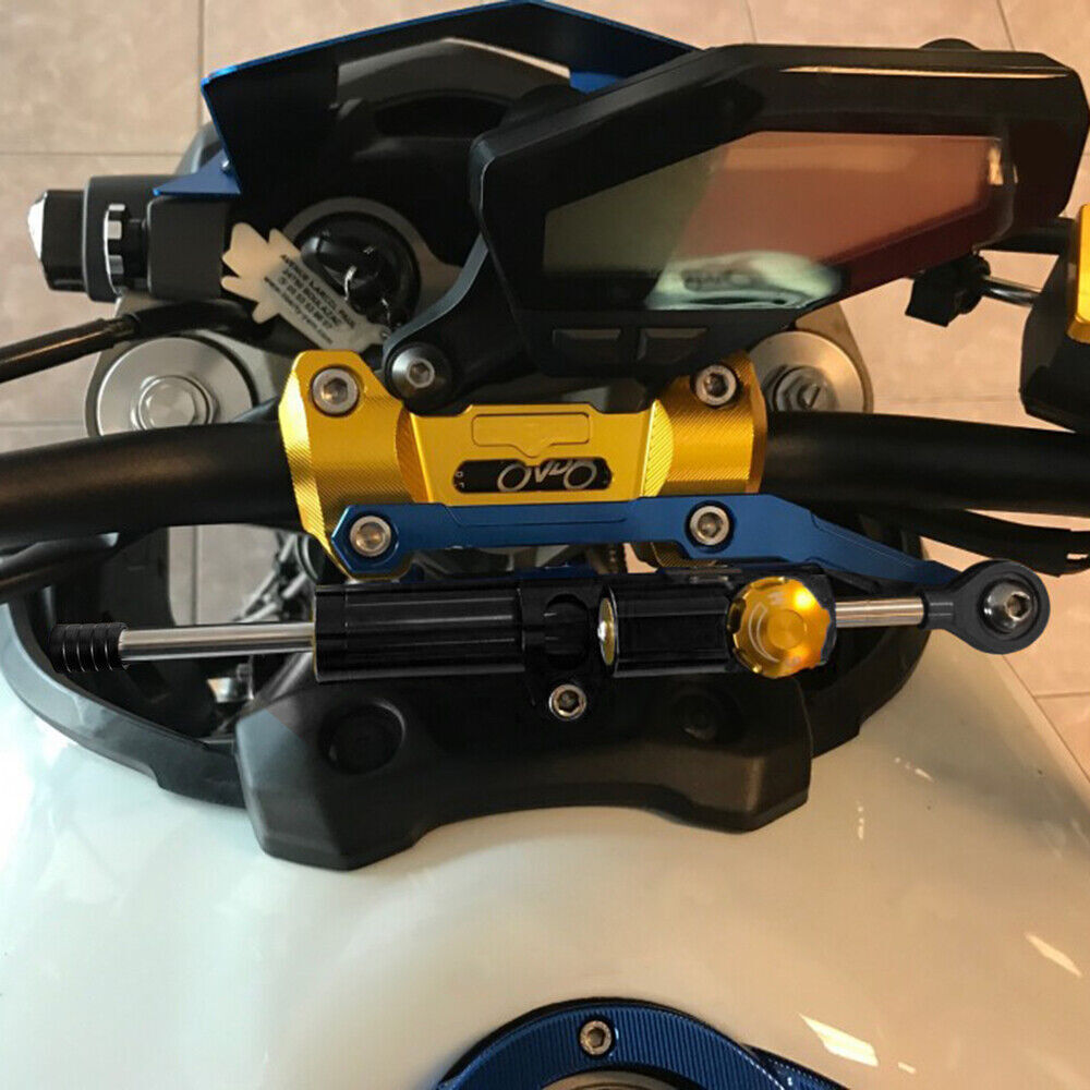 Motorcycle Adjustable Full Black Stabilizer Steering Damper For Suzuki Kawasaki