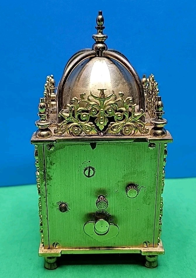 Vintage Ornate Swiss Mechanical Wind Arnex Alarm Clock. - Working Nicely.