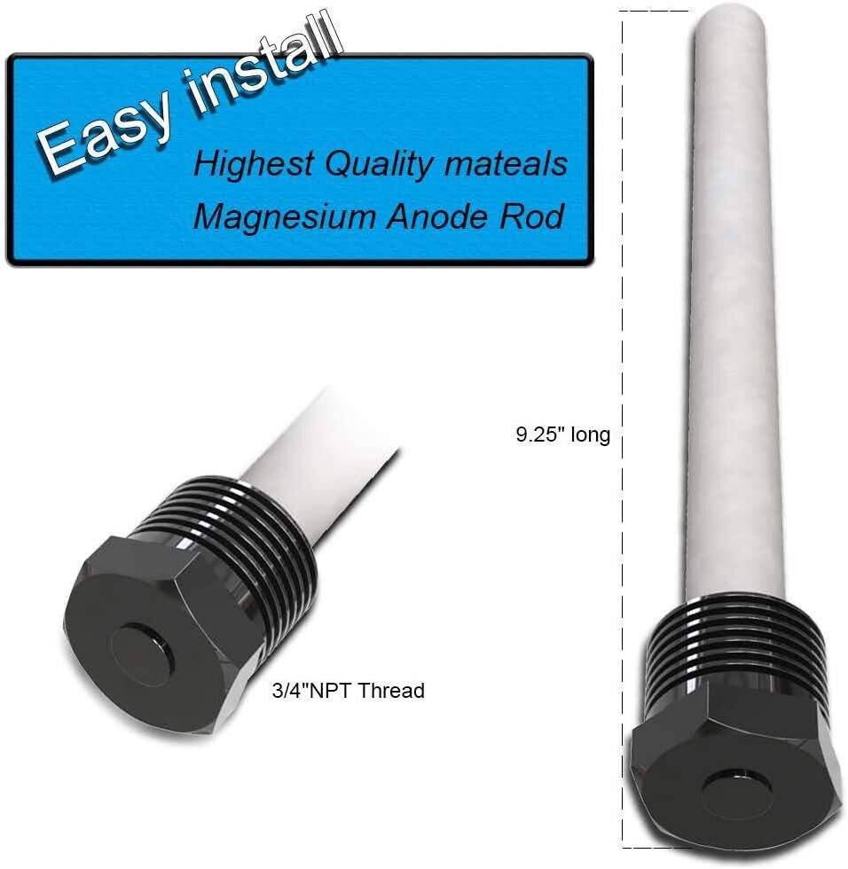 2-Pack Magnesium Anode Rod for RV Water Heater + PTFE Tape For Suburban