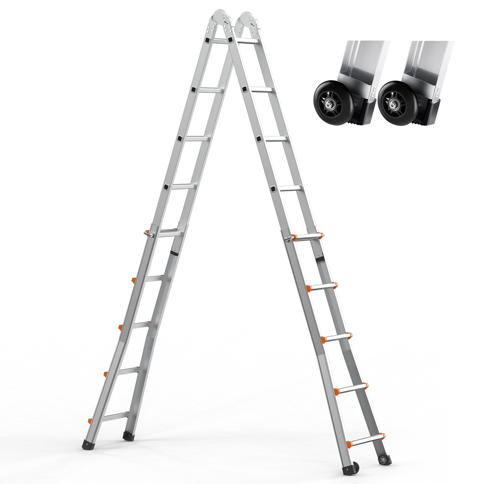 Telescoping Ladder A Frame 16.7 FT Extension Multi-Function for Homework