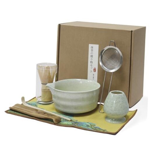 Matcha Whisk Set for Tea Lovers, Matcha Bowl with Spout, Bamboo Whisk, Scoop,