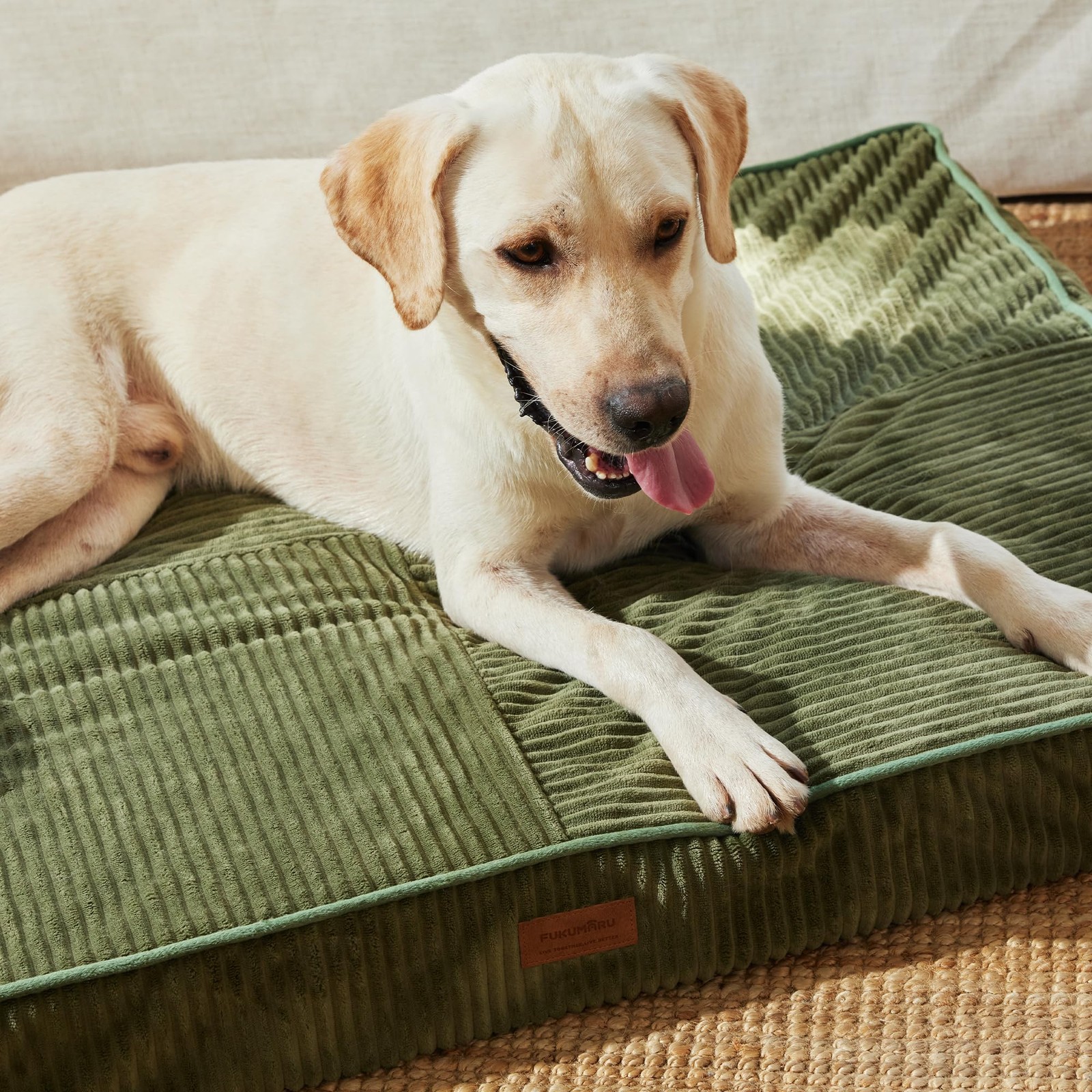 FUKUMARU Dog Bed Thickened Corduroy Orthopedic Beds with Washable Cover, Large