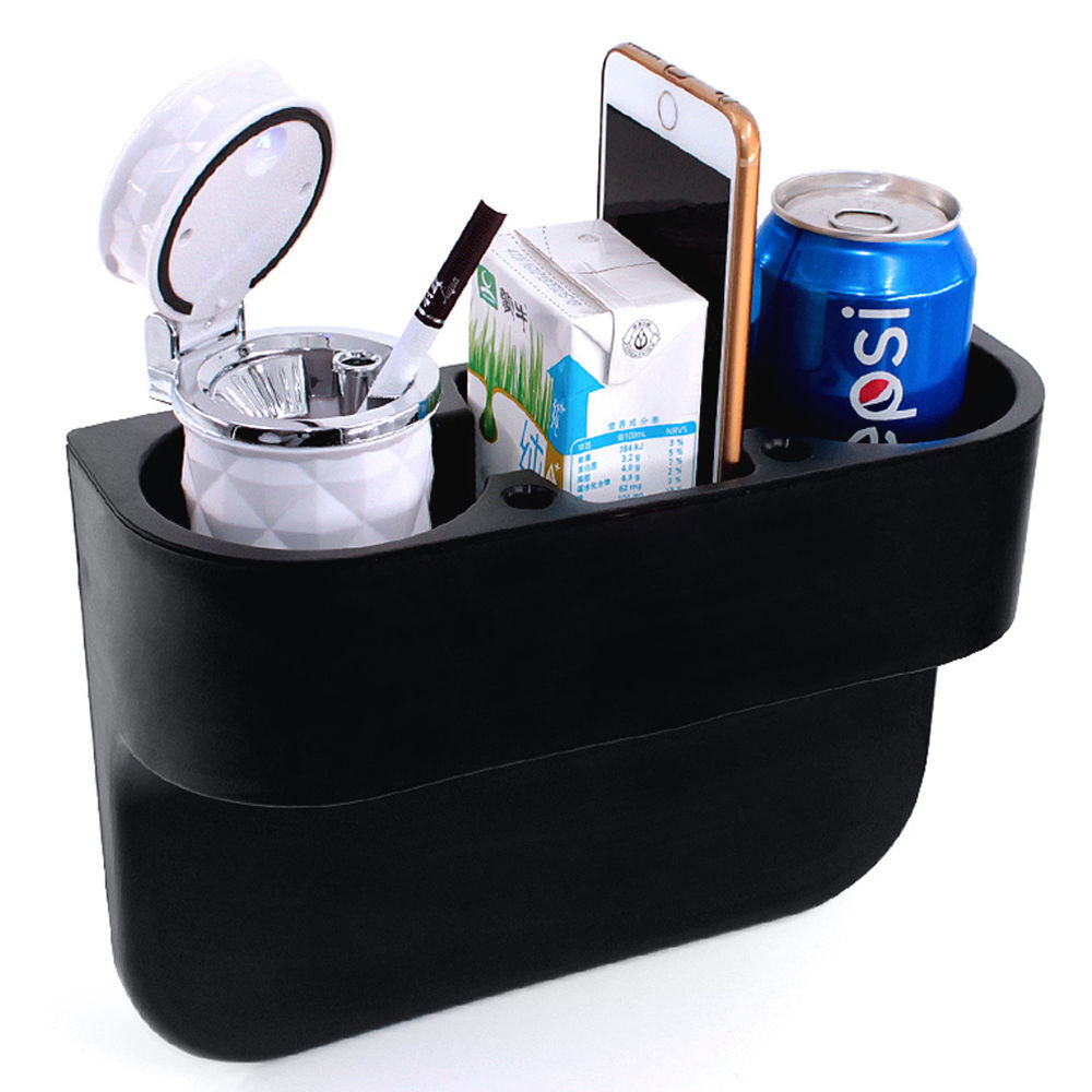 Black 2 Cup Holder Drink Beverage Seat Seam Wedge Car Auto Truck Universal Mount