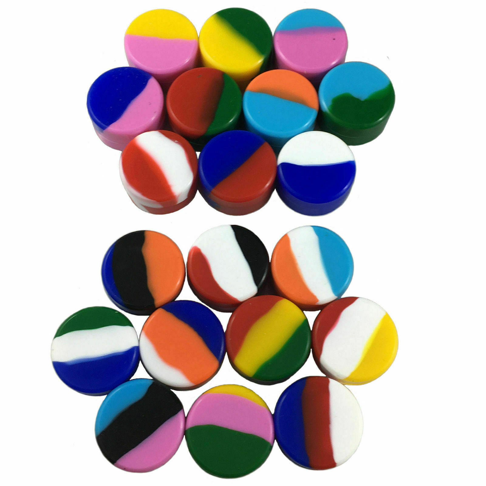 5ml Silicone Container Mixed Color Case 10pcs Food Storage Non-Stick Round Jar