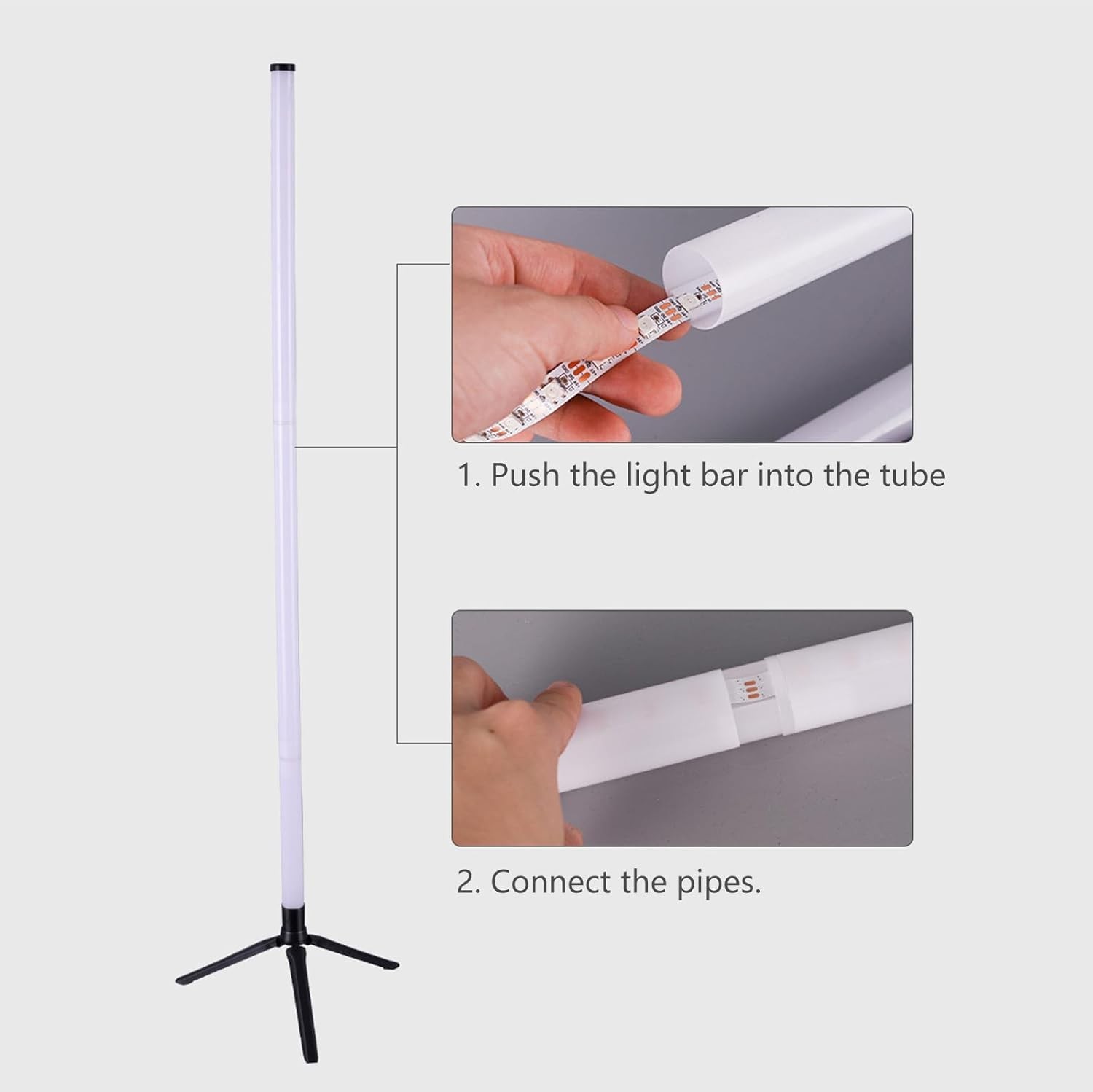 2-Pack Corner Floor Lamp RGB LED Minimalist Mood Light Colour Changing w/Remote