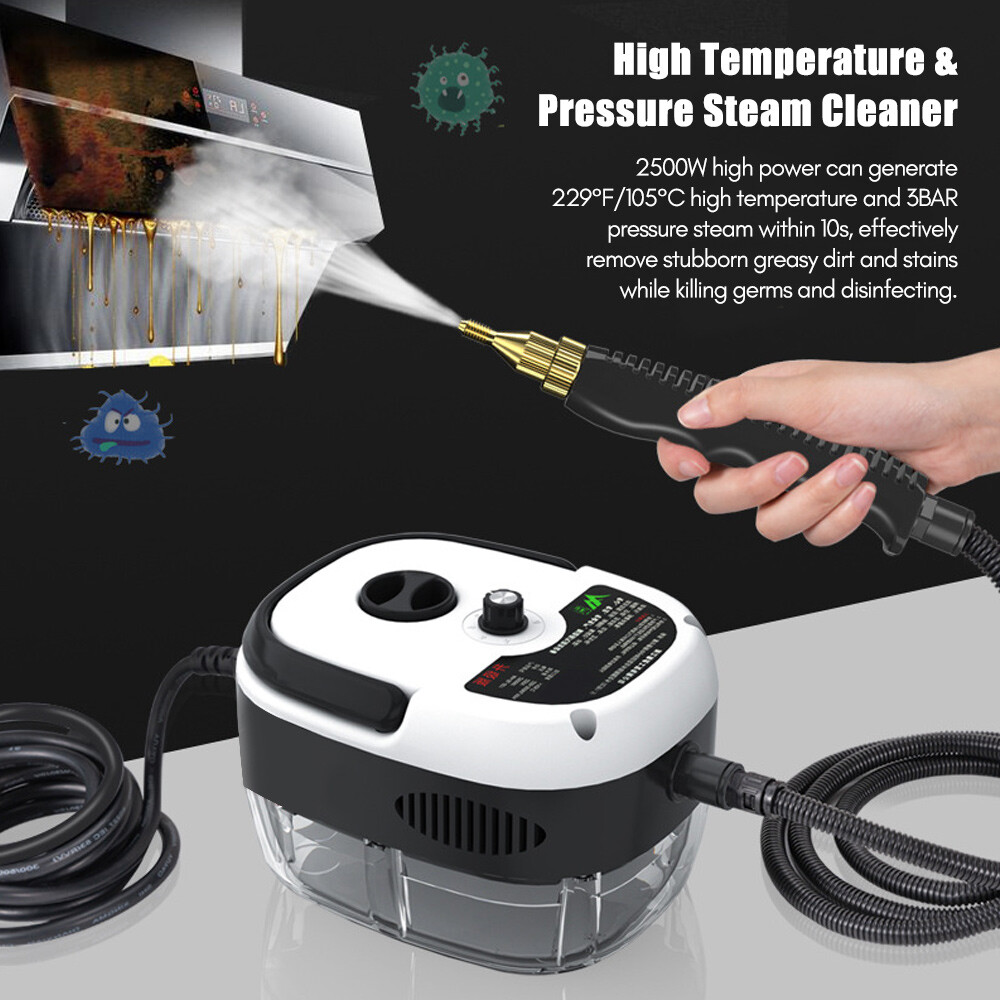 Portable 2500W White Handheld Steam Cleaner - High Temp for Home & Car Detailing