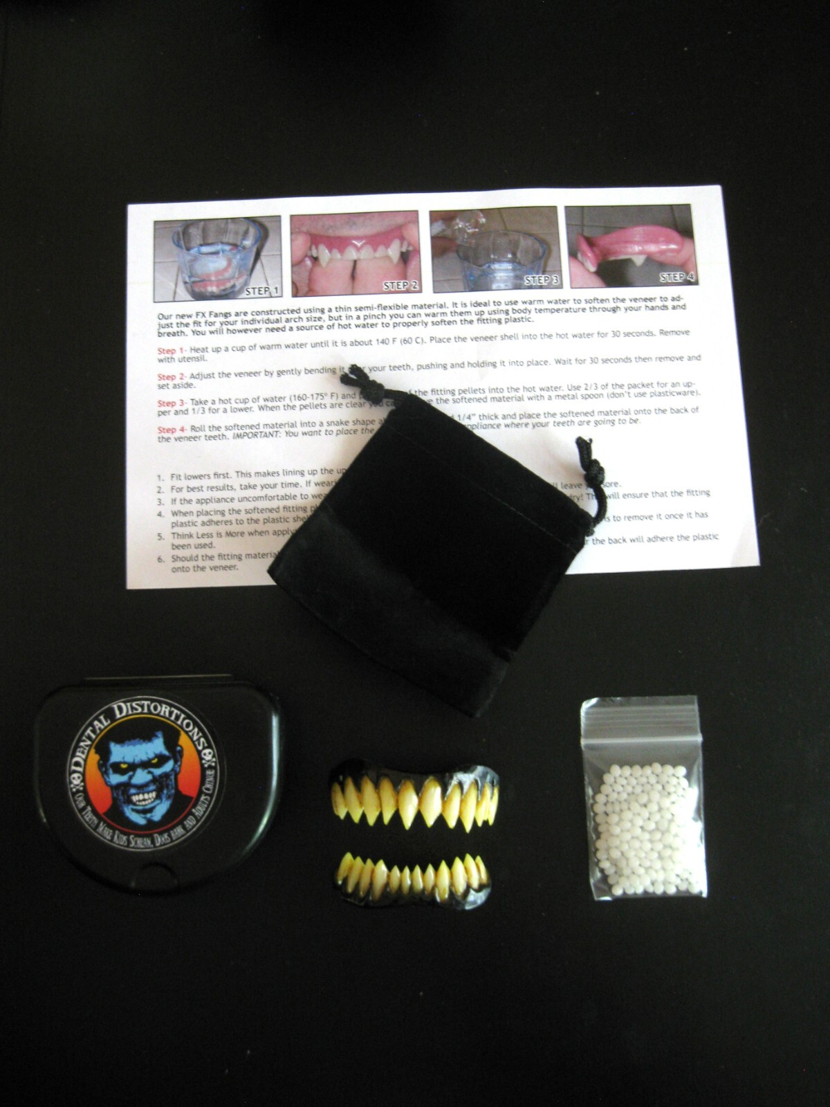 Black Costume Teeth Pennywise Appliance Veneer Dental Distortions 2.0 FX Fangs