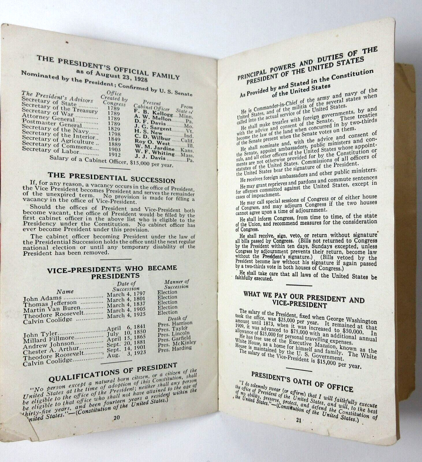 Associated Oil Advertising Booklet Presidential Election Cycol Ethyl Gas 1929