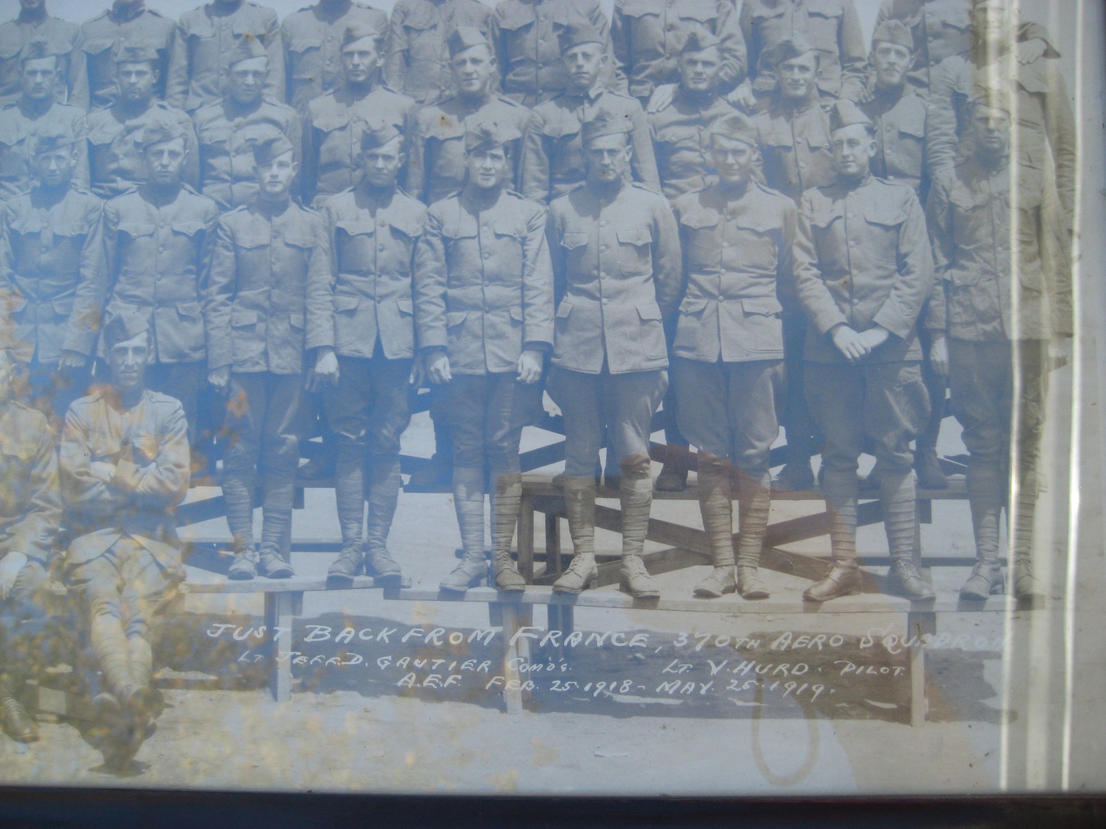 WWI 370th Aero Squadron Yardlong Back From France Named Pilot w/ Jack Russell