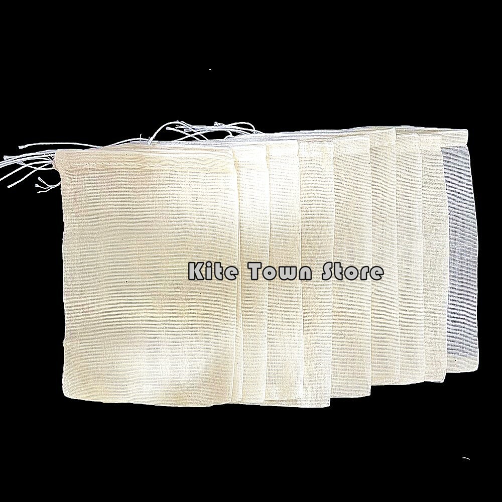 100/300 Cotton Muslin Drawstring Bags Coffee Tea Bath Soap Herb 3x4 4x6 6x8 8x12