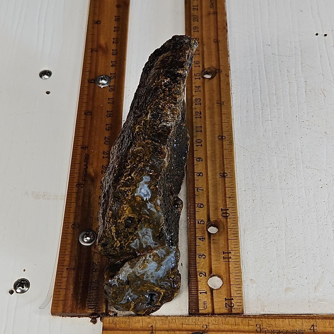 Agua Nueva agate rough. Beautiful light blue banded agate, with drusy 1LB 1.6oz.