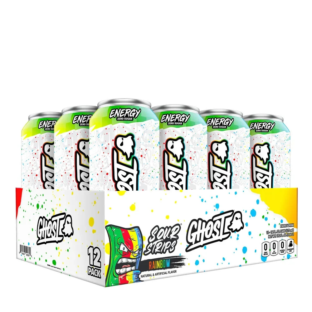 Limited Ghost Energy Drink Sour Stripes Rainbow 12pack 16oz