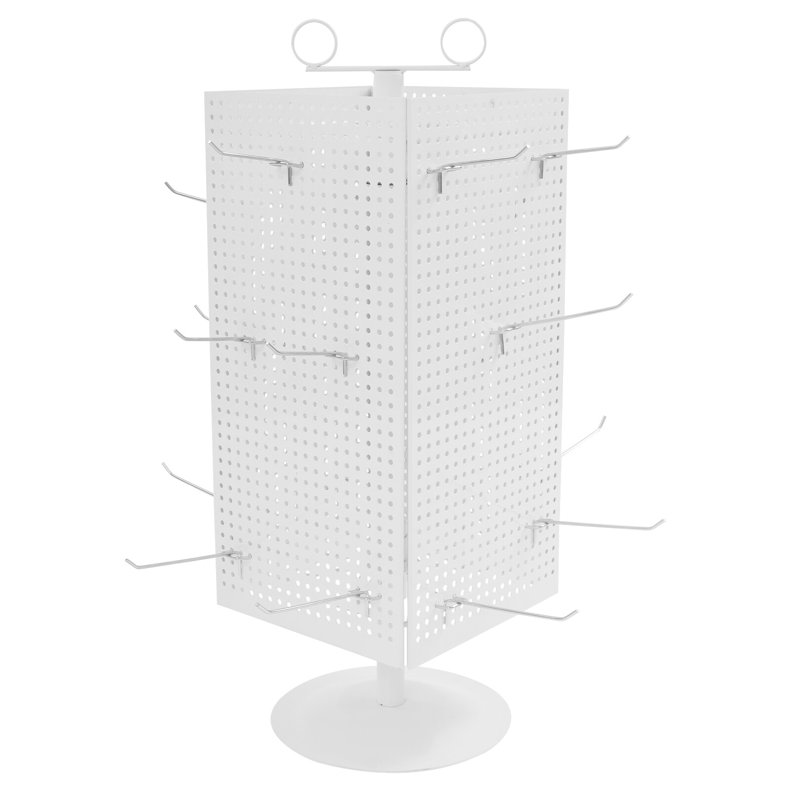 Retail Iron Counter Spinner & Rotating Pegboard Display Stand W/ 20* Hooks