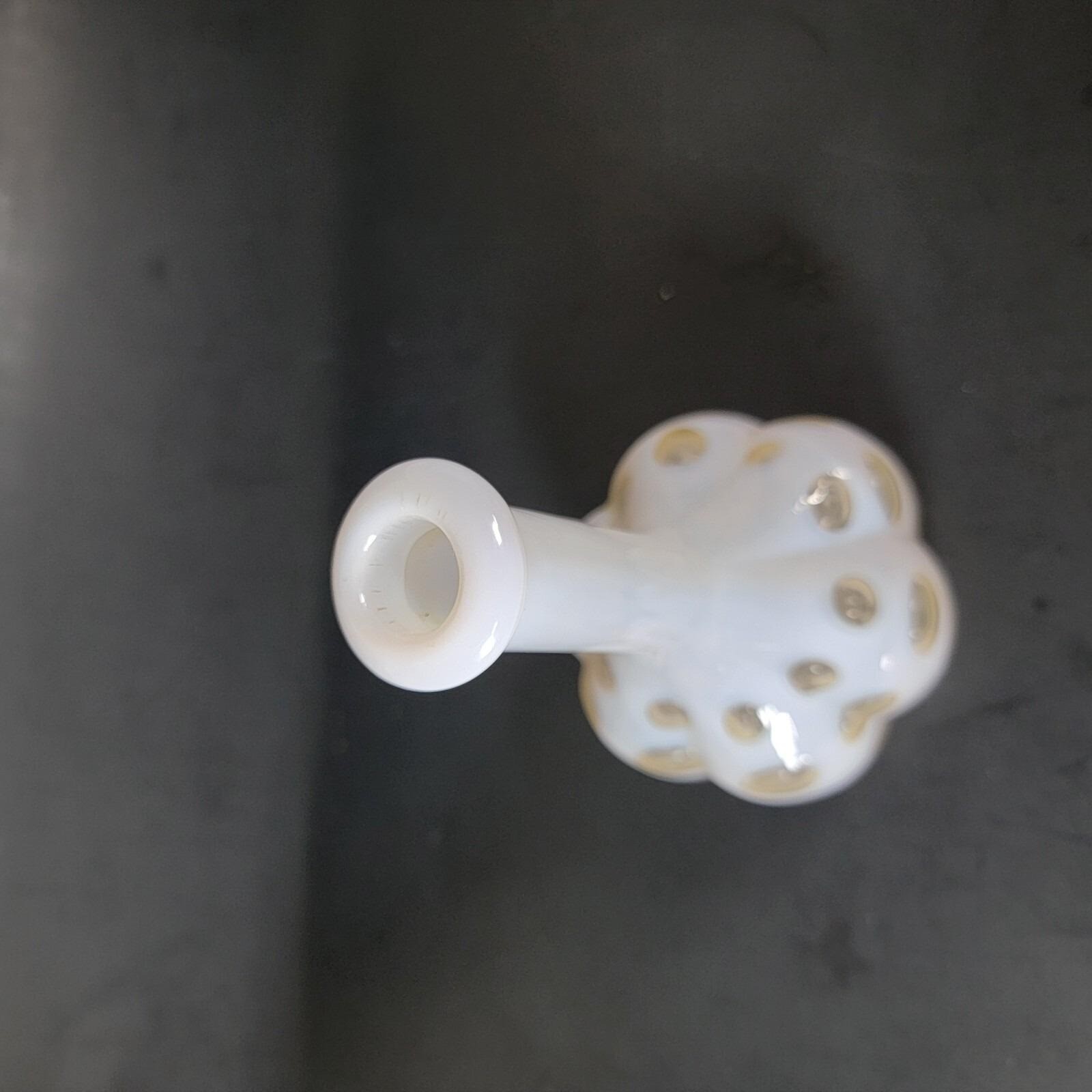 Fenton Art Glass Barber Bottle Old Coin Dot Milk White 7" no Top