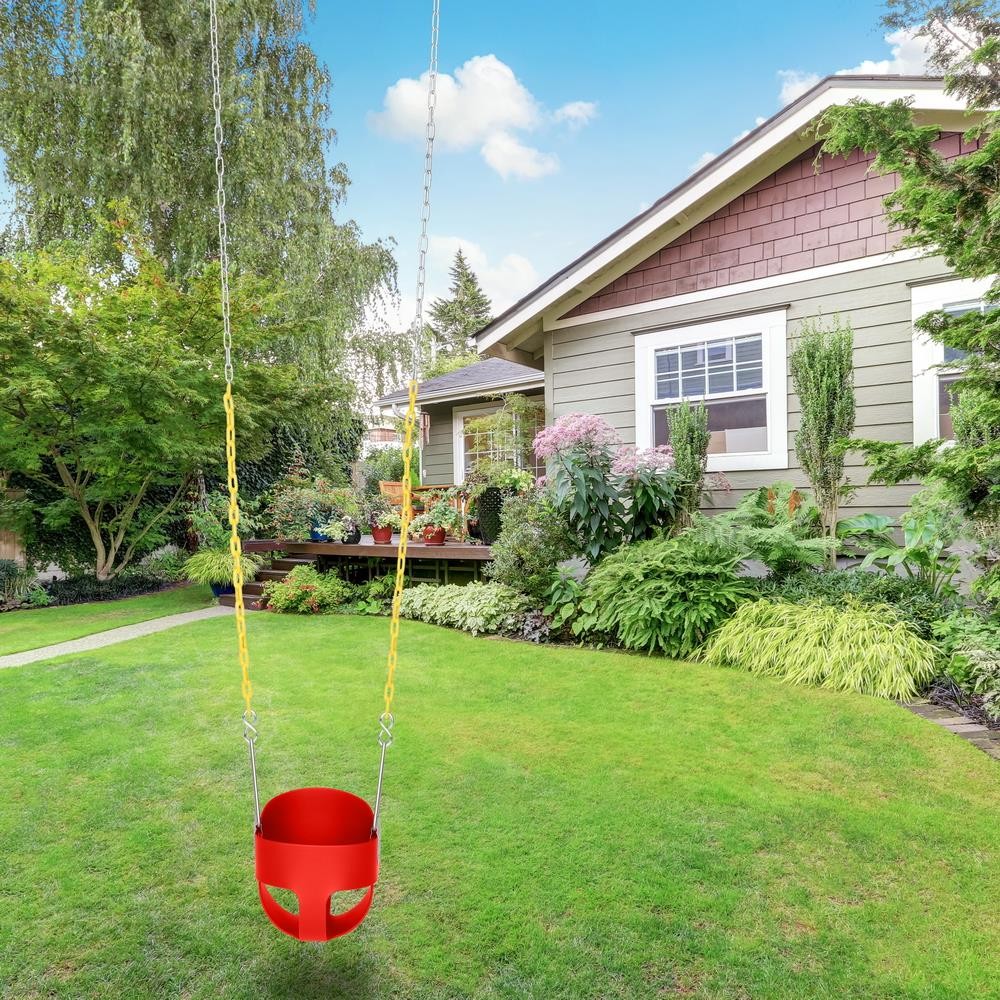 Heavy-Duty High Back Full Bucket Toddler Swing Seat with Chain Fully Assembled