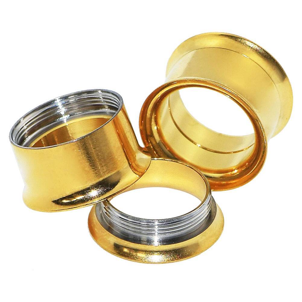 Ear Gauges Ear Plugs Stainless Steel Screw Flesh Tunnels Hollow Earskins - 2PCS