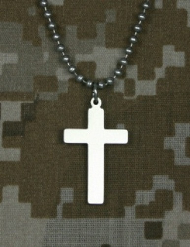 GI Jewelry USGI Christian Cross w/Chain - stainless steel