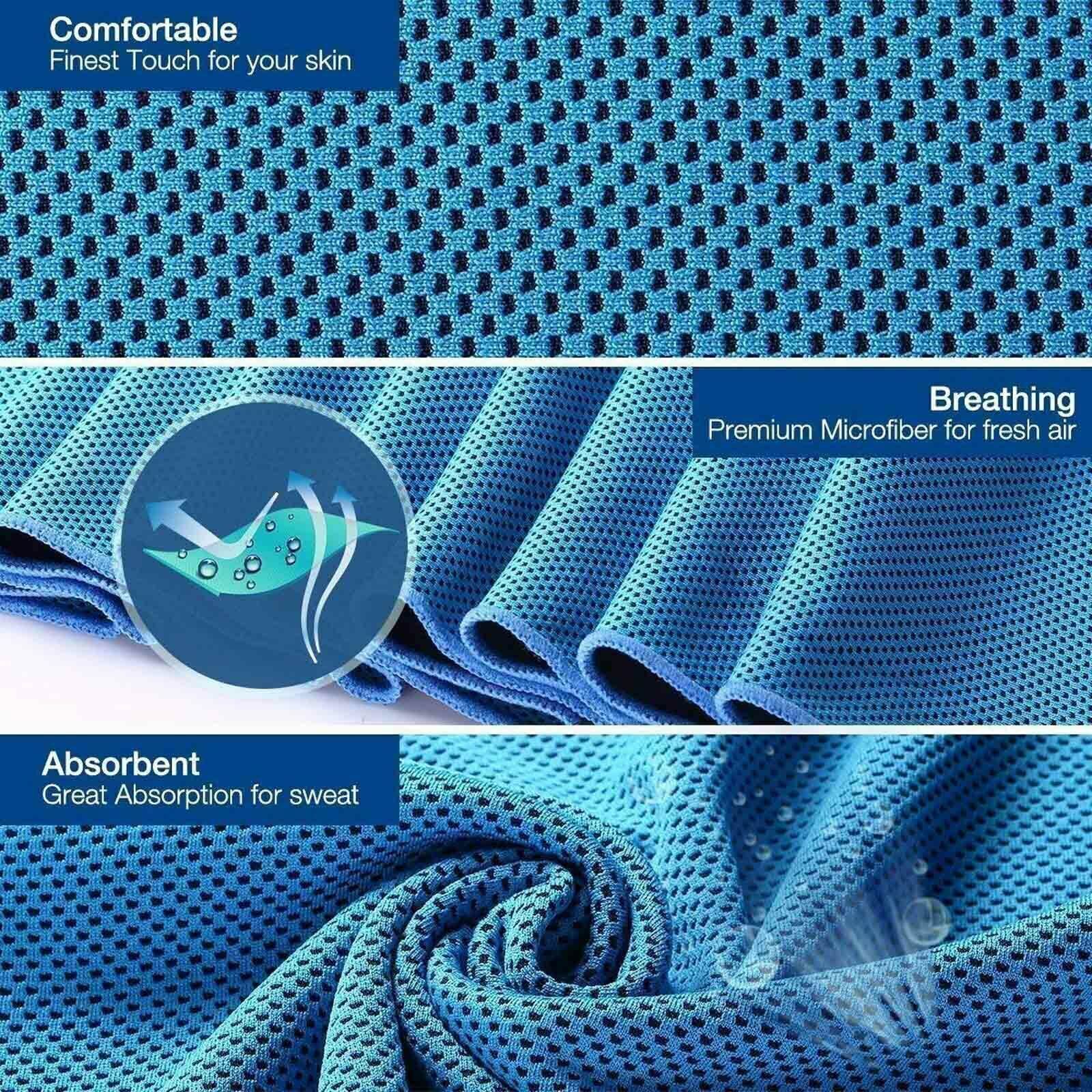 1-4PCS Cooling Towel For Neck and Face Cool Ice Sport Workout Yoga Sweat Towels