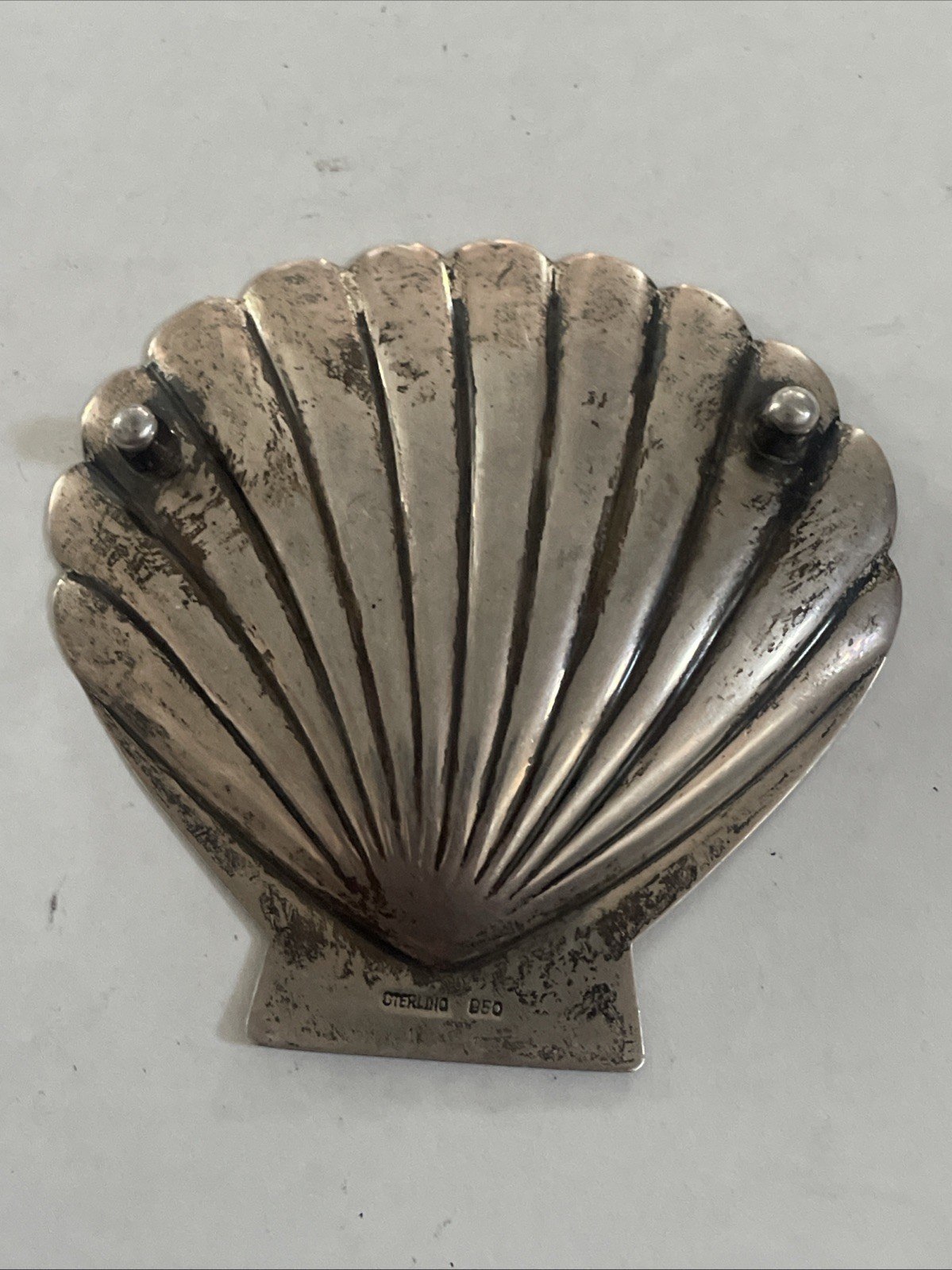 Vintage Sterling 950 Silver Clam Shell Seashell Trinket Jewelry Dish Tray 20g