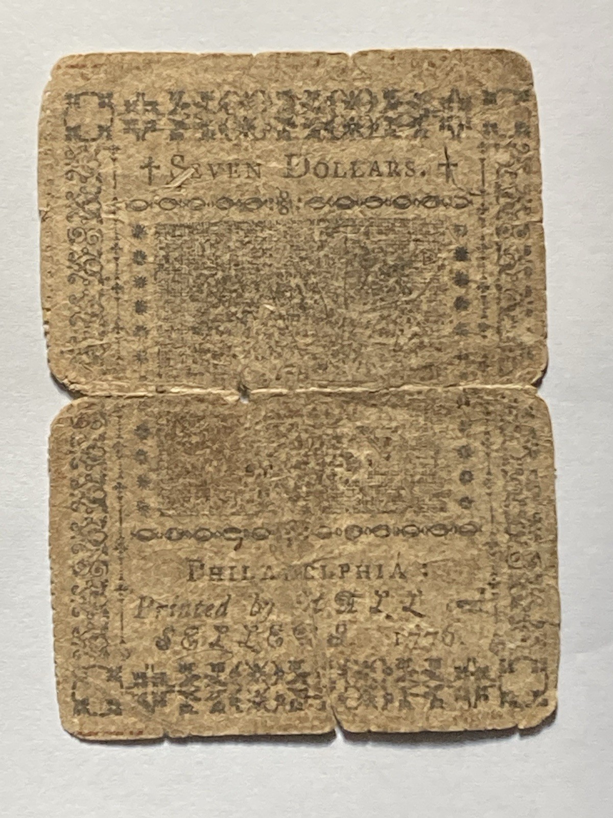 1776 Colonial America’s Continental Currency Nov 2 1776🇺🇸Rare $7 Dollars🇺🇸