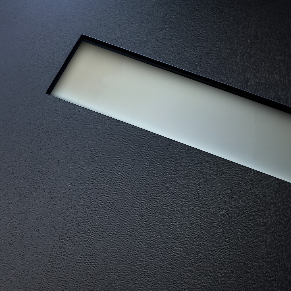 36"x80" Black Fiberglass Exterior Door Slab LH Inswing Pre-Cut Hinge & Lock