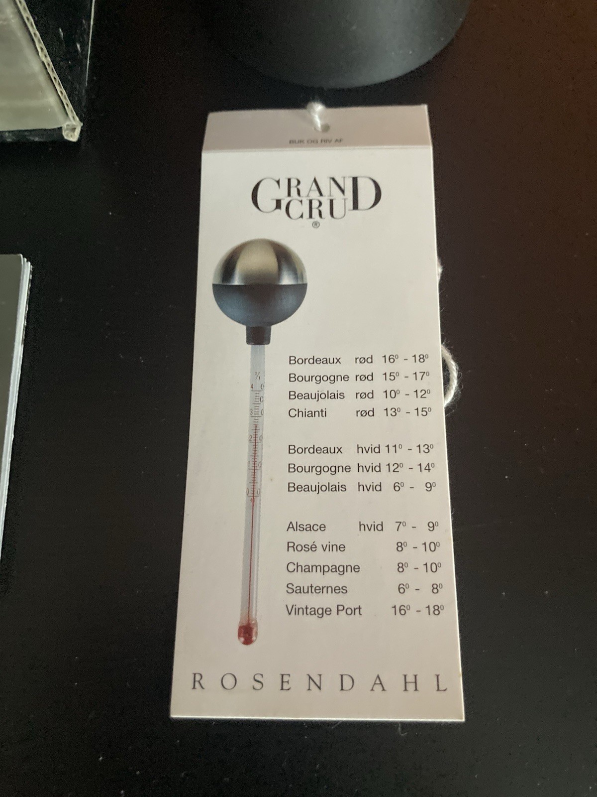 Rosendahl Grand Cru Denmark Wine Thermometer Modernist, Erik Bagger