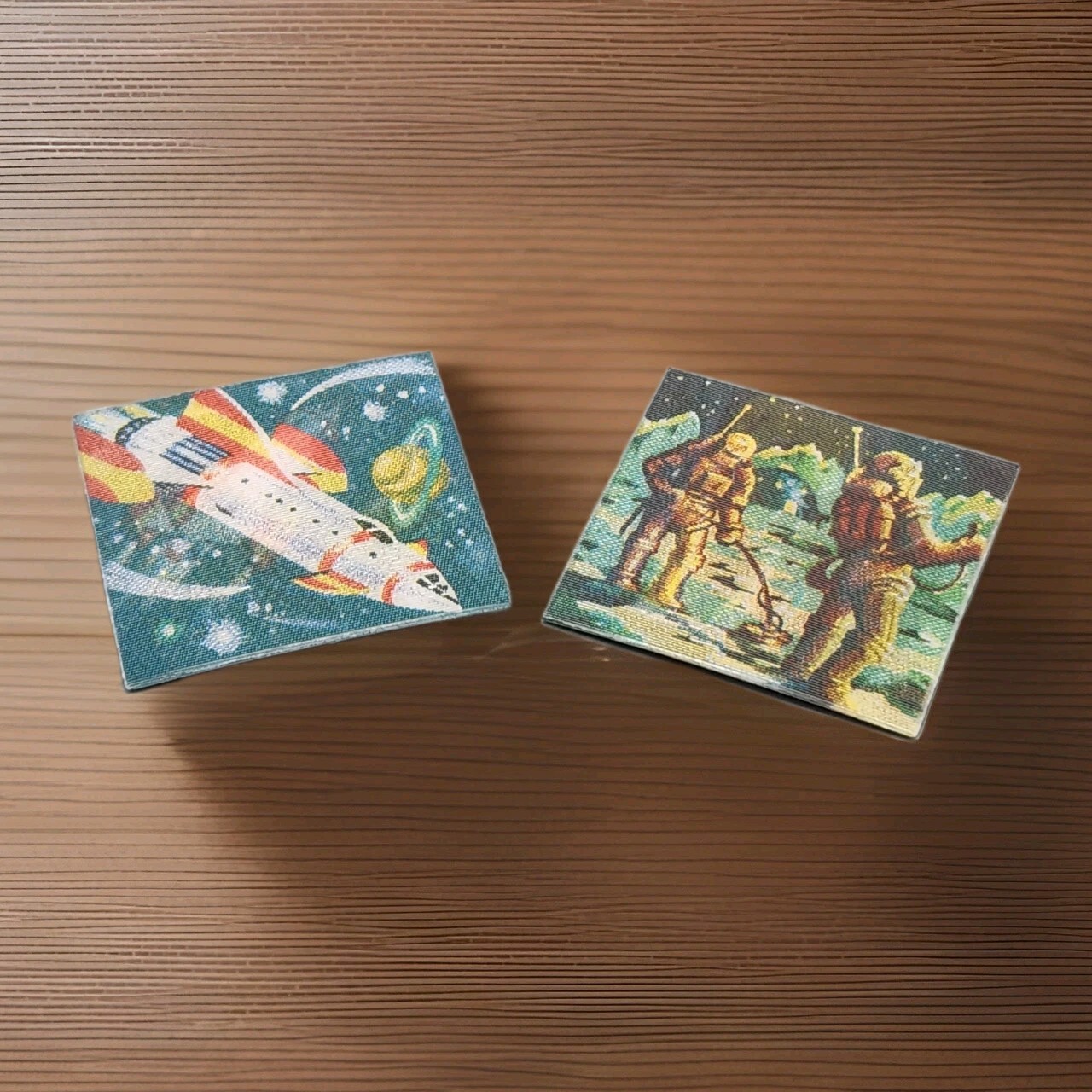 Vtg Vari-Vue Space Flicker Pins Retro Futurism 1960s Lenticular Rocket Astronaut