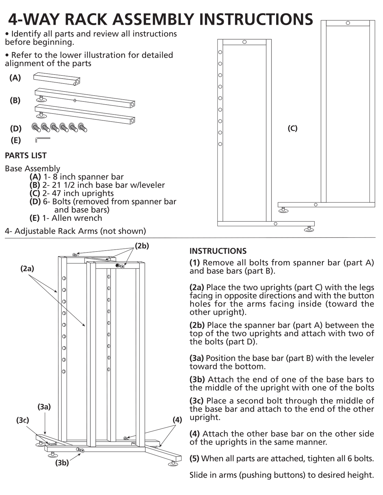 SSWBasics Black 4 Way Adjustable Clothing Rack with Slanted Arms - Retail