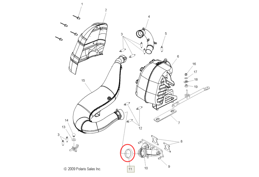 Polaris 440 500 600 700 800 Exhaust Gasket Seal Donut 1996-2016 3610046