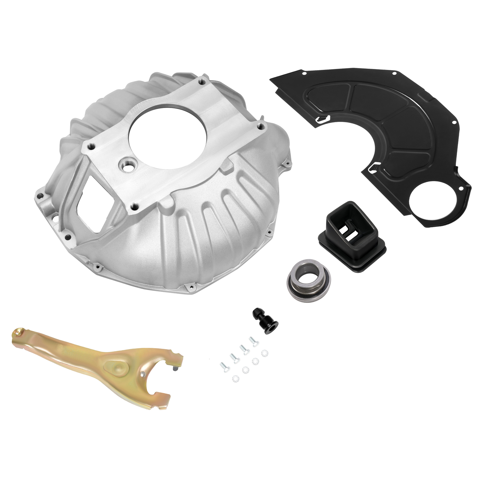 FOR CHEVY BELL HOUSING KIT & 11" CLUTCH FORK & THROWOUT BEARING & COVER #3899621