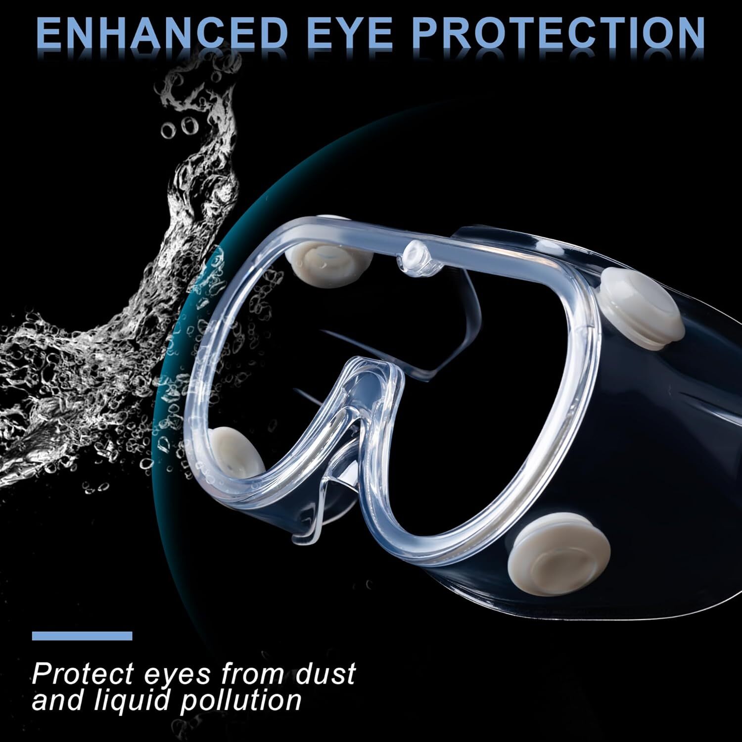 2-Pack Safety Goggles Anti-Fog Lab Protective Glasses Clear Lens Eye Protection