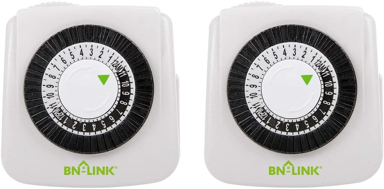 Bn-LINK 2 Pack Indoor 24-Hour plug in Mechanical Outlet Timer Daily use, 2 prong