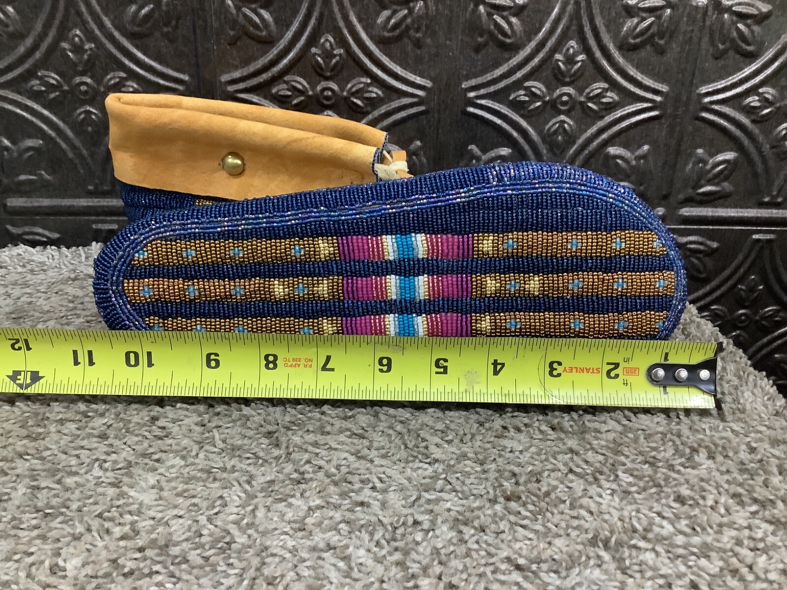 Native American Ute Tribe Fully Beaded Smoked Buckskin Ceremonial Moccasins