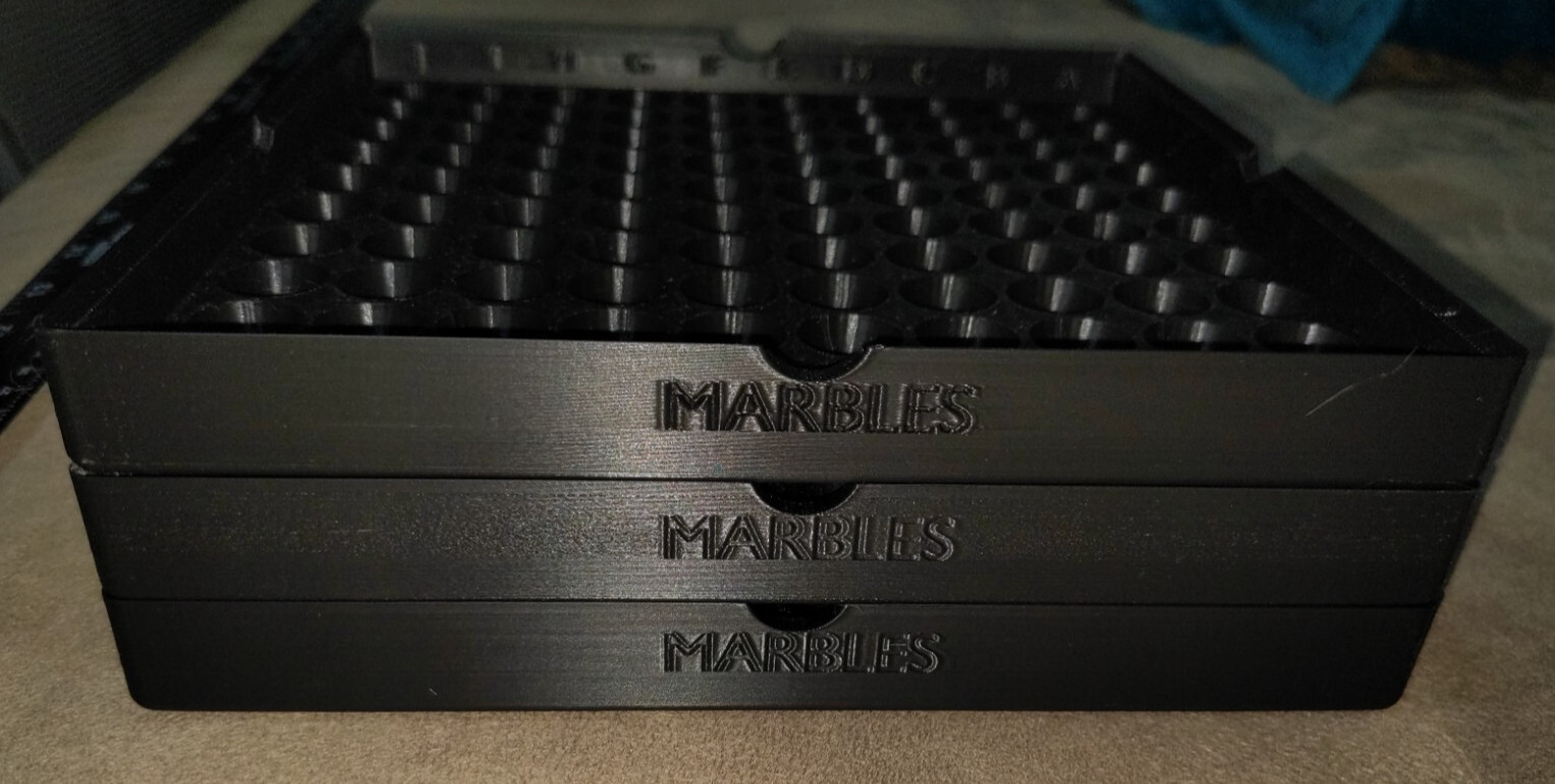 NO MARBLES - 100x 20mm Marbles Display Storage Sorting Tray Case