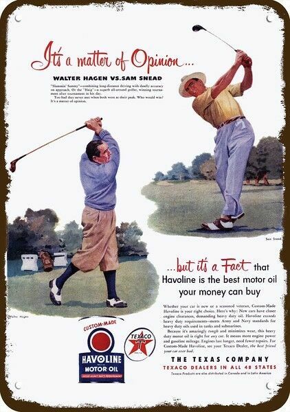 1951 Golf Pro Sam Snead & Walter Hagen Vintge-Look DECORATIVE REPLICA METAL SIGN