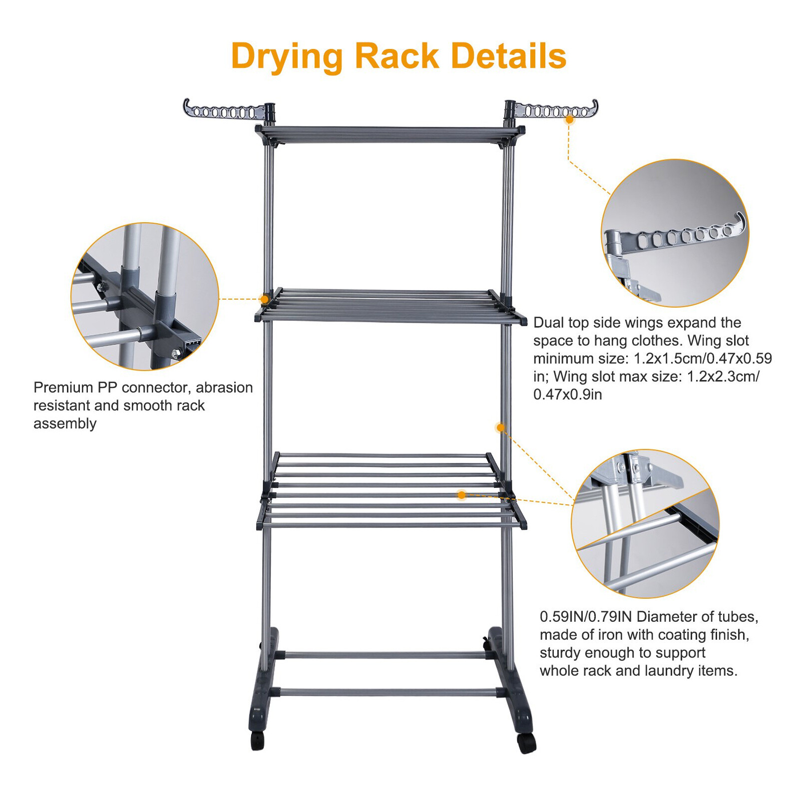 Clothes Drying Rack Folding Clothes Rail Clothe Rack Laundry Garment Dryer Stand