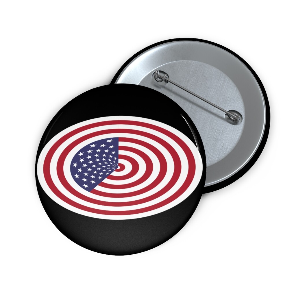 Artistic US Flag Button - Unique Version of Flag as a Circle