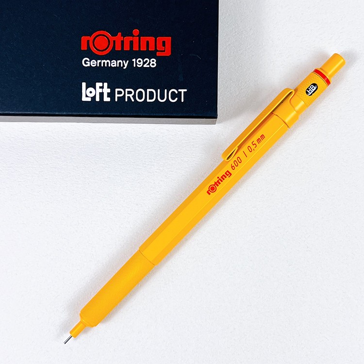 Rotring 600 Mechanical Pencil 0.5mm Yellow Loft Limited w/ HB Lead Japan FS NEW