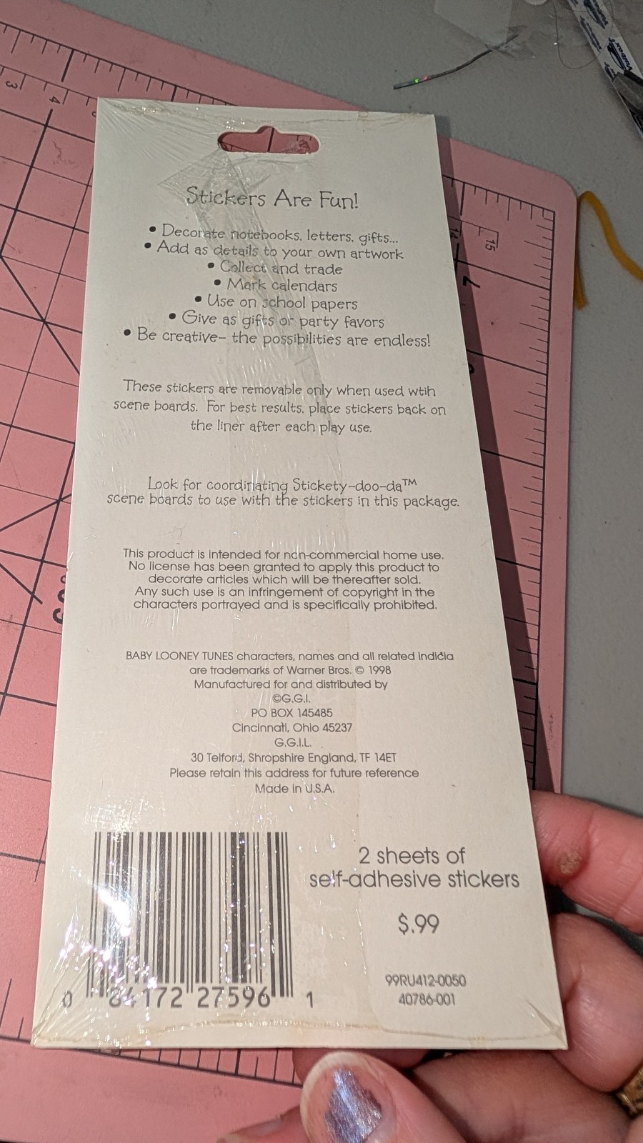 Vintage Stickers Baby Looney Tunes Bugs Bunny Daffy Duck 2 Sheets New