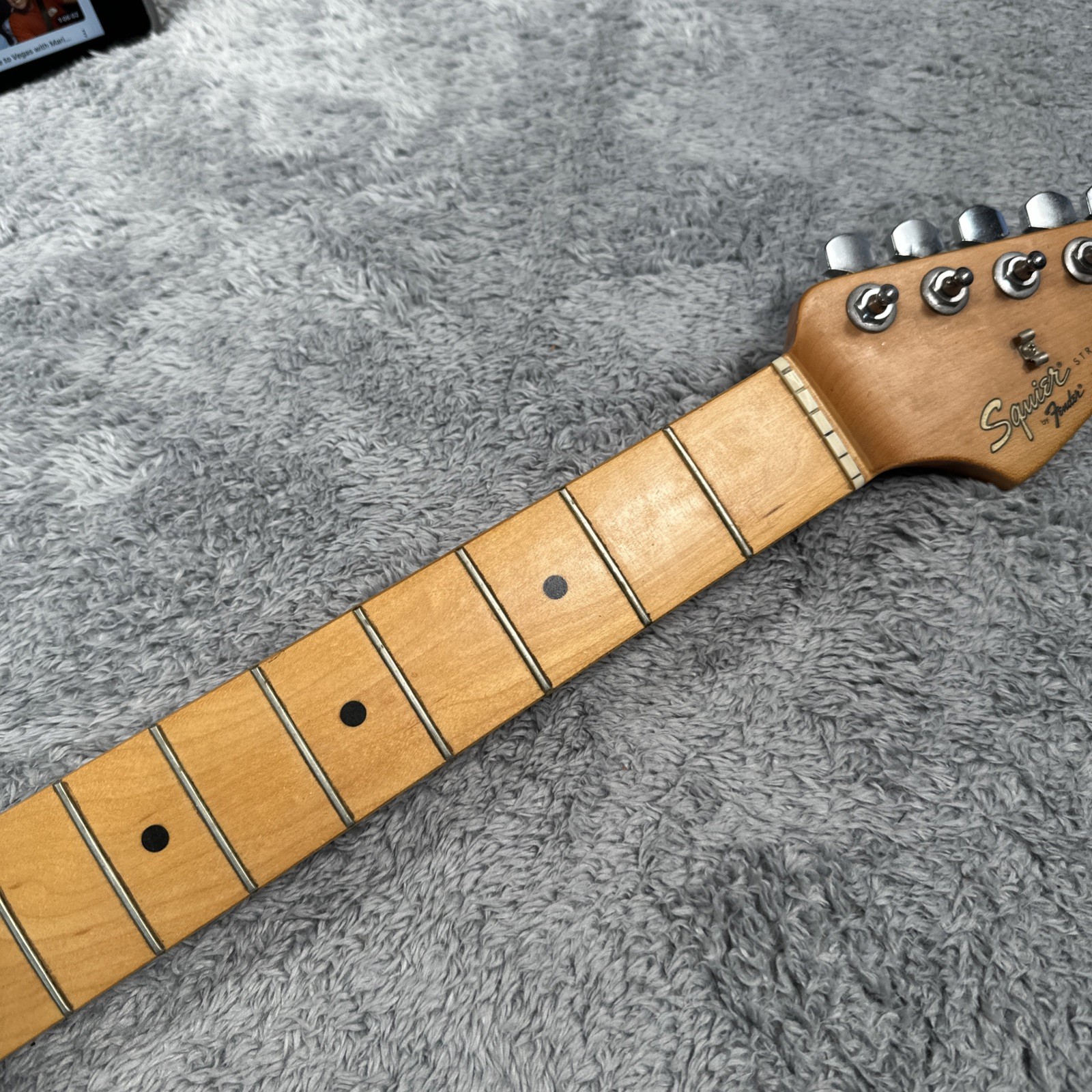 Vintage Squier by Fender Stratocaster Loaded Neck 22 w/Upgrades Wooden USA MADE