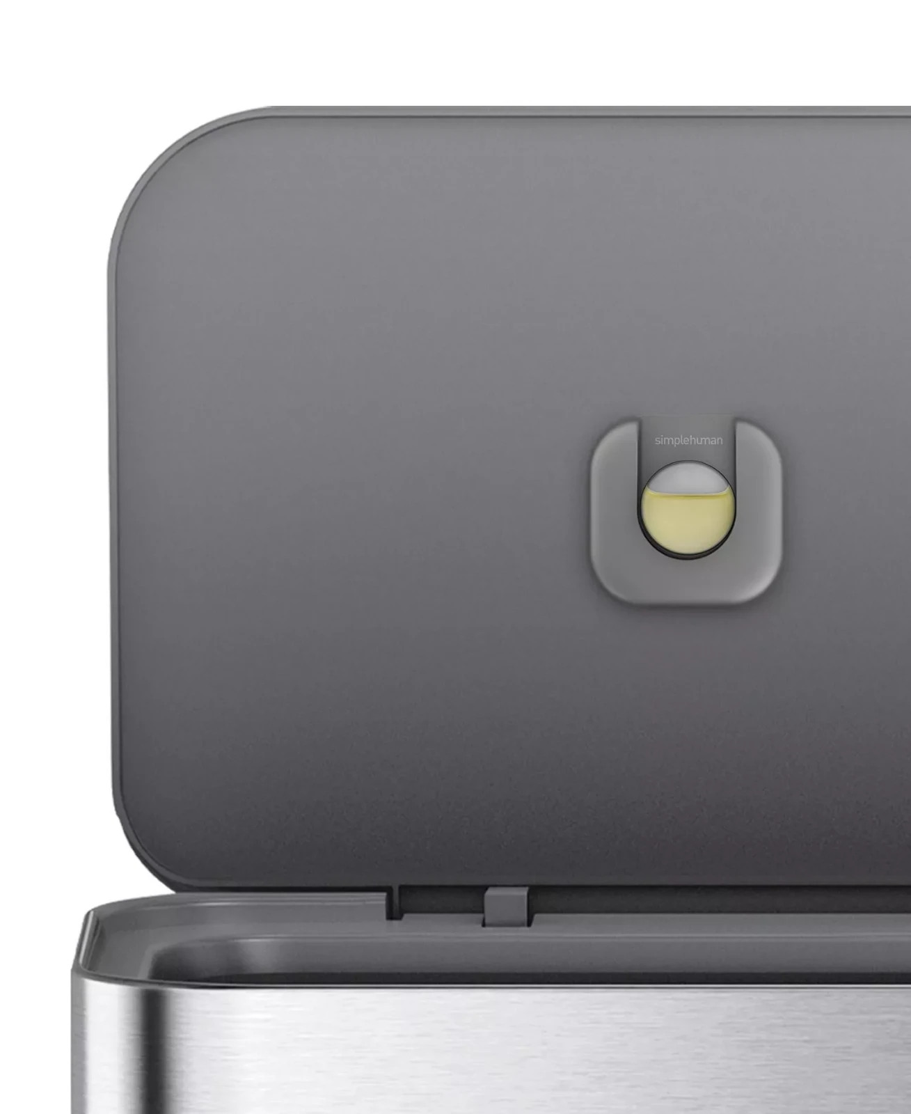 simplehuman 45 Liter Rectangular Step Kitchen Trash Can with Liner Pocket, Stain