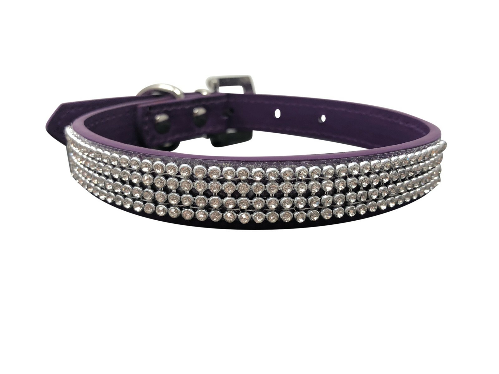 Dog Collar Rhinestone Glitter Bling Adjustable Sparkle Faux Leather XS S M L