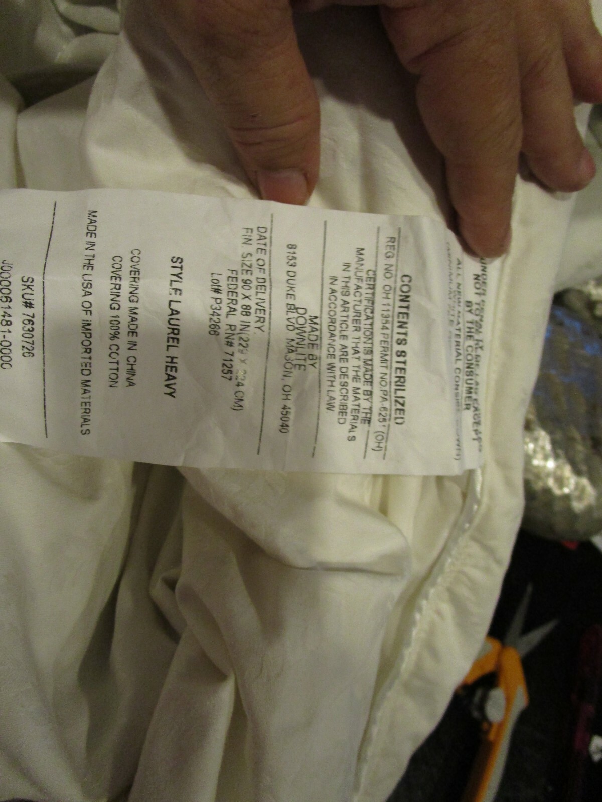 Williams Sonoma Laurel Heavy Down Duvet Insert Full Queen OR $675 Photo sample