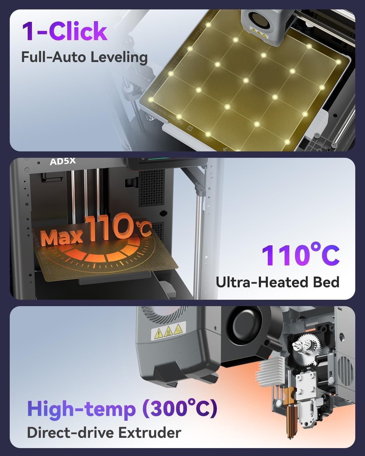 FLASHFORGE AD5X Multi-Color 3D Printer w/ IFS Max 600mm/s High Speed Printing US