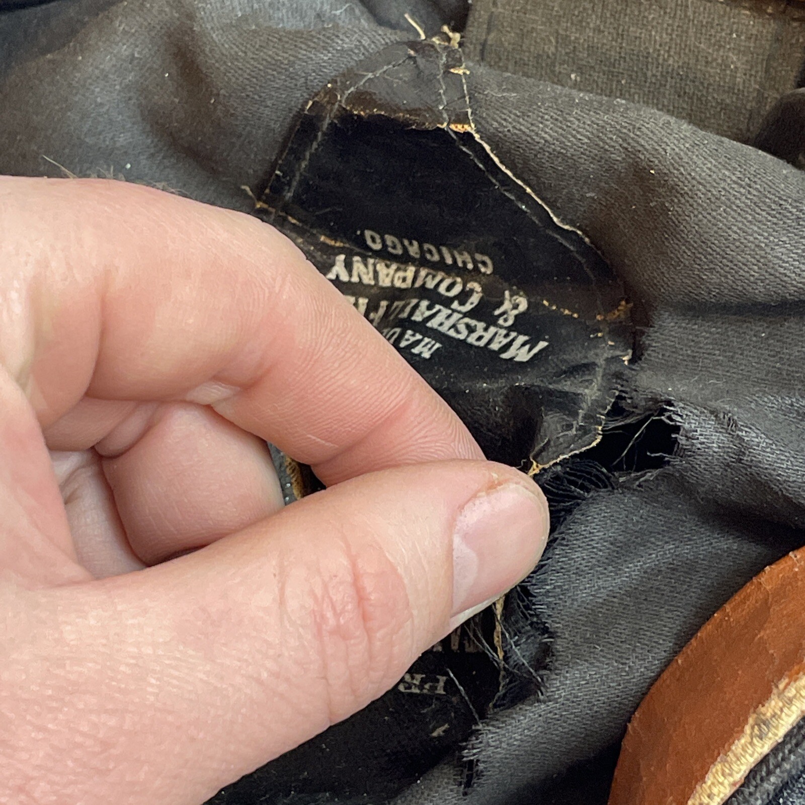 VINTAGE STANDARD OIL Indiana CO METAL ENAMEL SERVICE NAME GAS Hat Marshall Field