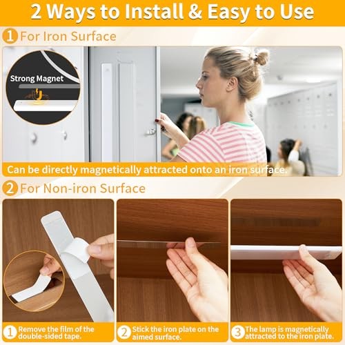 Wireless Under Cabinet Lighting 3 Pack, Magnetic Motion Sensor Light 12 Inch