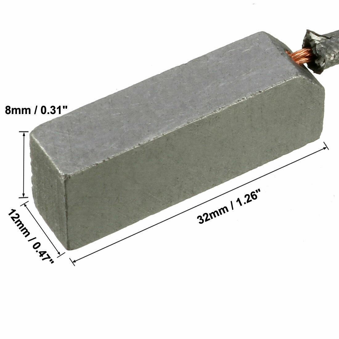 Carbon Brushes 32mm x 12mm x 8mm Graphite for Electric Motor Replacement Parts✦K